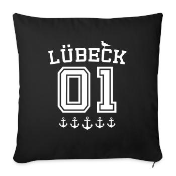 Lübeck Sayings Hanseatic City of Luebeck - Sofa pillowcase 17,3'' x 17,3'' (45 x 45 cm) - black - Front