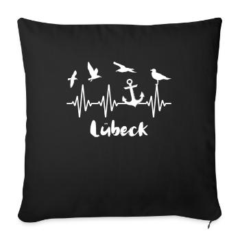 Lübeck ECG Souvenir Baltic Sea Lübeck - Sofa pillowcase 17,3'' x 17,3'' (45 x 45 cm) - black - Front