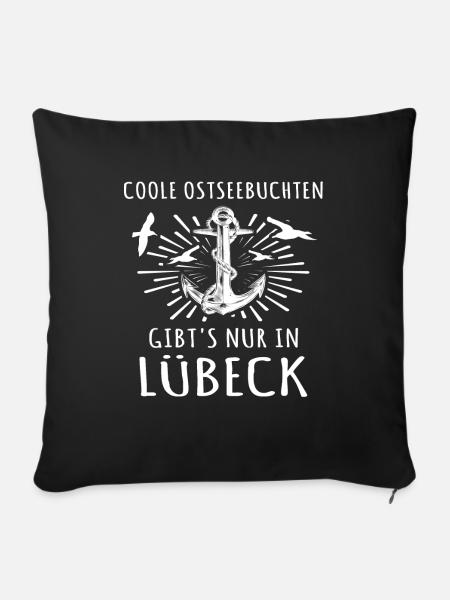 Lübeck Luebeck - Sofakissenbezug 45 x 45 cm - Schwarz