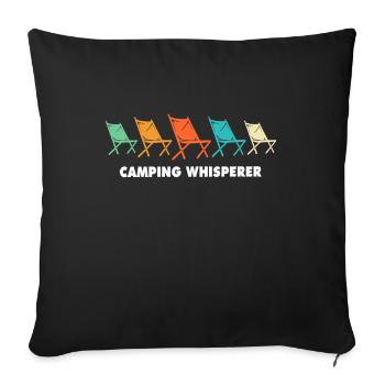 Camping Campingplatz Campen - Housse de coussin décorative 45 x 45 cm - noir - Devant