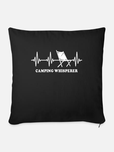 Camping Campingplatz Campen - Sofakissenbezug 45 x 45 cm - Schwarz