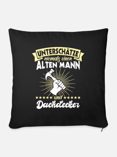 Dachdecker Dächer Decken Dachdecken - Sofakissenbezug 45 x 45 cm - Schwarz