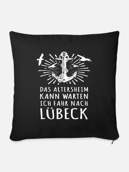 Lübeck - Sofakissenbezug 45 x 45 cm - Schwarz
