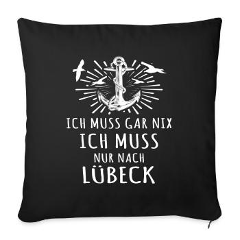Lübeck - Sofakissenbezug 45 x 45 cm - Schwarz - Vorne