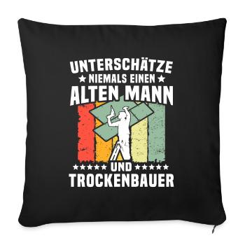 Trockenbauer Trockenbaumonteur Trockenbau - Sofakissenbezug 45 x 45 cm - Schwarz - Vorne