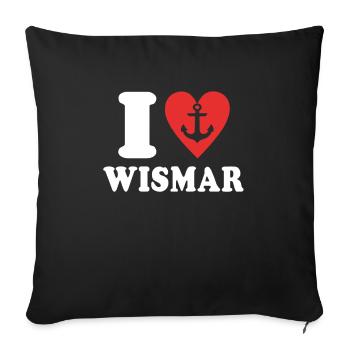 I Love Wismar Liebe - Sofa pillowcase 17,3'' x 17,3'' (45 x 45 cm) - black - Front
