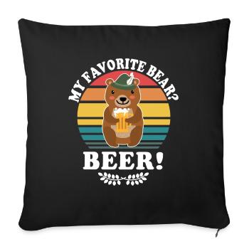 Bière Ours Dictons de bière Boozing Toasts - Housse de coussin décorative 45 x 45 cm - noir - Devant
