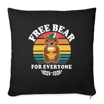 Bière Ours Dictons de bière Boozing Toasts - Housse de coussin décorative 45 x 45 cm - noir - Devant