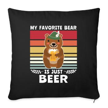 Beer Bear Beer Sayings Boozing Toasts - Sofa pillowcase 17,3'' x 17,3'' (45 x 45 cm) - black - Front