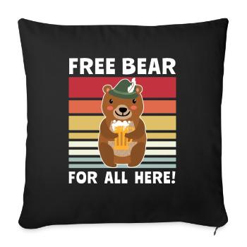 Bière Ours Dictons de bière Boozing Toasts - Housse de coussin décorative 45 x 45 cm - noir - Devant