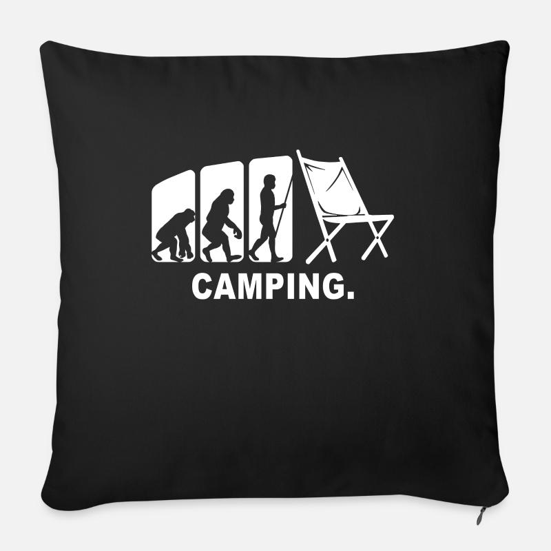 Camping Campingplatz Campen - Sofa pillowcase 17,3'' x 17,3'' (45 x 45 cm) - black
