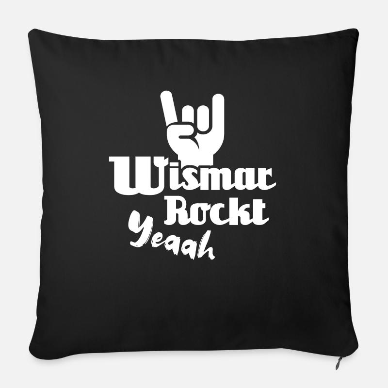Stadt Wismar Sprüche Wismarer - Sofakissenbezug 45 x 45 cm - Schwarz