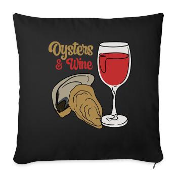 Huîtres et vin Seafood Chef Hobby Ocean - Housse de coussin décorative 45 x 45 cm - noir - Devant