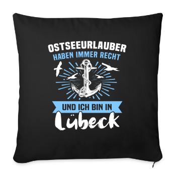 Lübeck Ostsee Lübecker Sprüche - Sofakissenbezug 45 x 45 cm - Schwarz - Vorne