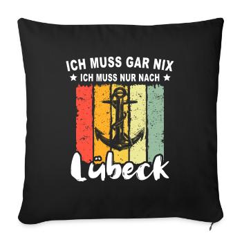 Lübeck Ostsee Lübecker Sprüche - Sofakissenbezug 45 x 45 cm - Schwarz - Vorne