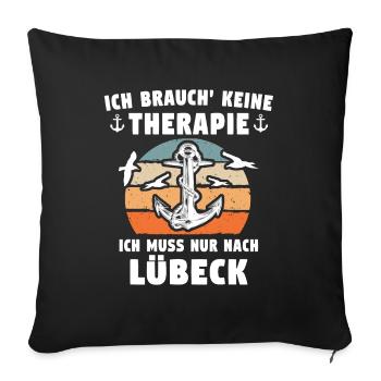 Lübeck Ostsee Lübecker Sprüche - Sofakissenbezug 45 x 45 cm - Schwarz - Vorne
