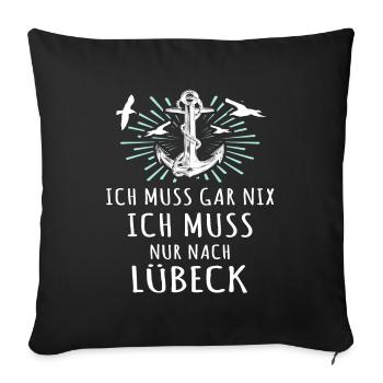 Lübeck Ostsee Lübecker Sprüche - Sofakissenbezug 45 x 45 cm - Schwarz - Vorne