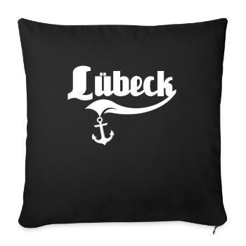 Lübeck Ostsee Lübecker Sprüche - Sofakissenbezug 45 x 45 cm - Schwarz - Vorne