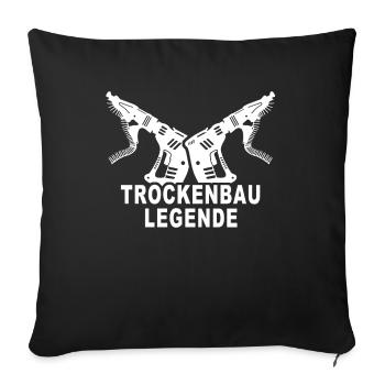 Trockenbauer Trockenbaumonteur Trockenbau - Sofakissenbezug 45 x 45 cm - Schwarz - Vorne