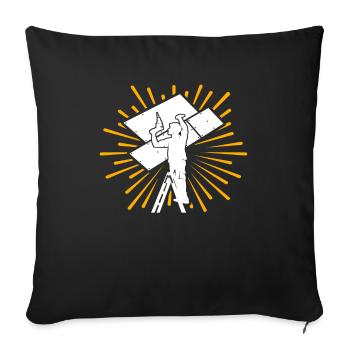 Installateur de cloisons sèches pour cloisons sèches - Housse de coussin décorative 45 x 45 cm - noir - Devant