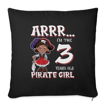 Pirate Boy 3 ans pirate 3ème anniversaire - Housse de coussin décorative 45 x 45 cm - noir - Devant