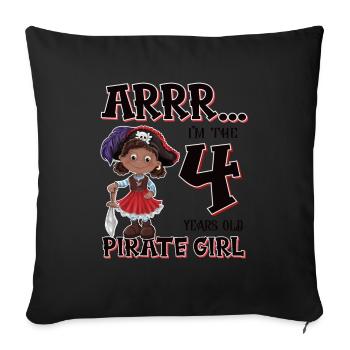 Pirate Boy 4 year old pirate 4th birthday - Sofa pillowcase 17,3'' x 17,3'' (45 x 45 cm) - black - Front