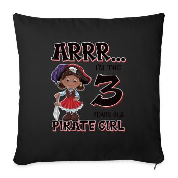 Pirate Boy 3 year old pirate 3rd birthday - Sofa pillowcase 17,3'' x 17,3'' (45 x 45 cm) - black - Front