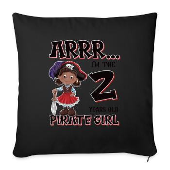 Pirate Boy 2 ans pirate 2ème anniversaire - Housse de coussin décorative 45 x 45 cm - noir - Devant