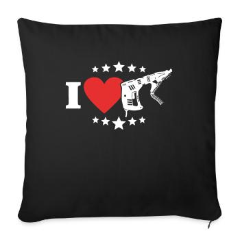 Occupation de cloisons sèches Installateur de cloisons sèches - Housse de coussin décorative 45 x 45 cm - noir - Devant