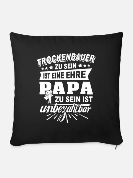 Trockenbauer Trockenbau Papa - Sofakissenbezug 45 x 45 cm - Schwarz