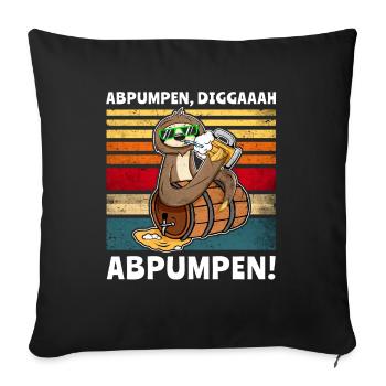 Bière paresseuse à souder - Housse de coussin décorative 45 x 45 cm - noir - Devant