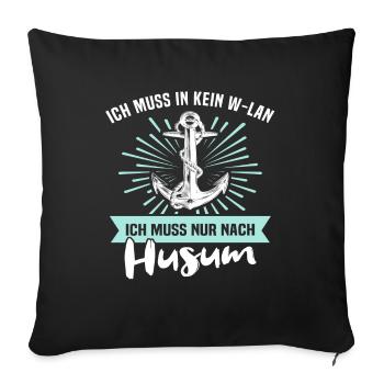 Husum Souvenir Husumer Nordsee - Sofakissenbezug 45 x 45 cm - Schwarz - Vorne