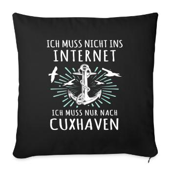 Cuxhaven Souvenir Cuxhavener - Sofakissenbezug 45 x 45 cm - Schwarz - Vorne