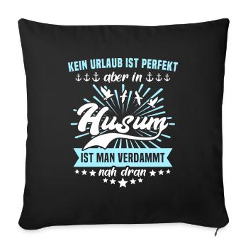 Husum Souvenir Husumer - Sofakissenbezug 45 x 45 cm - Schwarz - Vorne