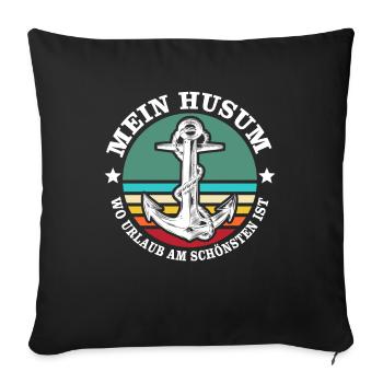 Husum Souvenir Husumer - Sofakissenbezug 45 x 45 cm - Schwarz - Vorne