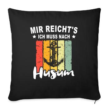 Husum Souvenir Husumer - Sofakissenbezug 45 x 45 cm - Schwarz - Vorne