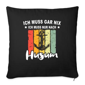 Husum Nordsee Husumer - Sofakissenbezug 45 x 45 cm - Schwarz - Vorne