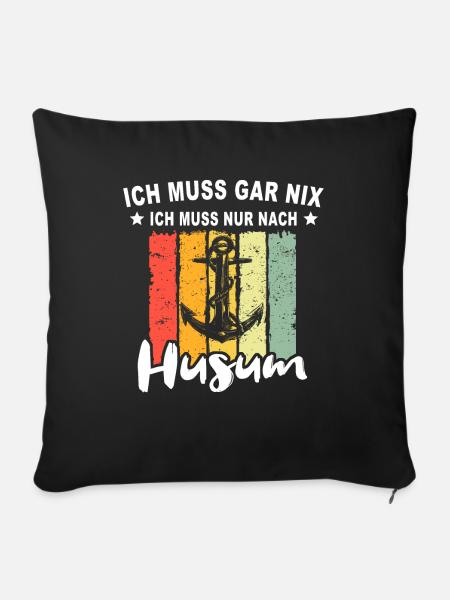 Husum Nordsee Husumer - Sofakissenbezug 45 x 45 cm - Schwarz