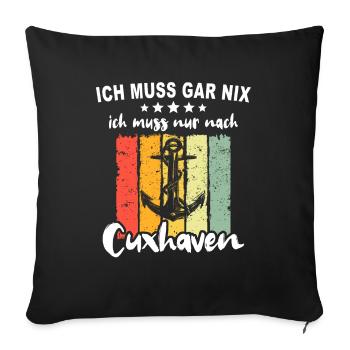 Cuxhaven Souvenir Cuxhavener Nordsee - Sofakissenbezug 45 x 45 cm - Schwarz - Vorne