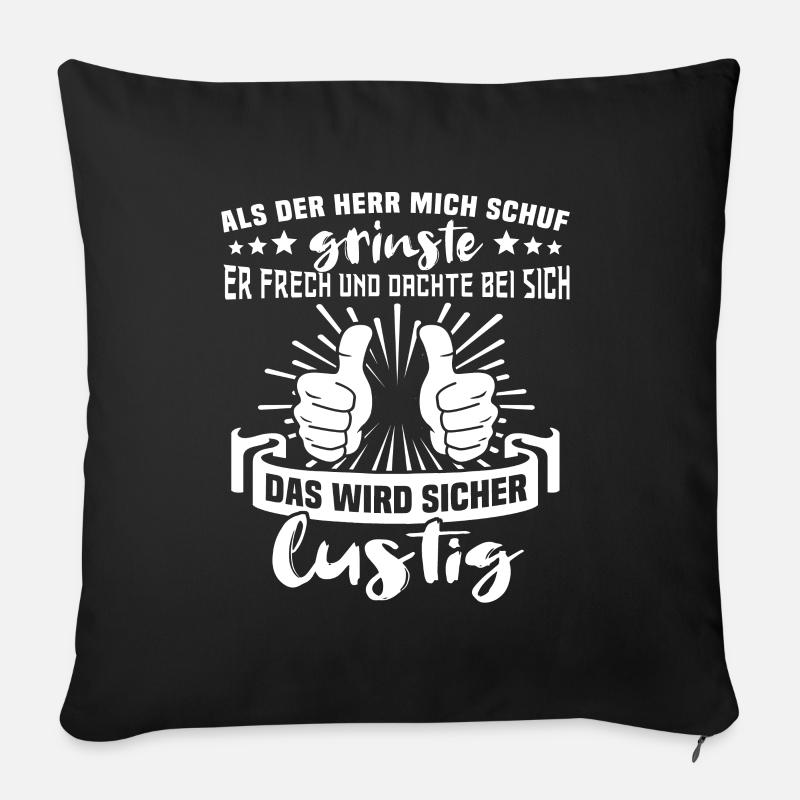 Gott Schuf Grinste - Sofakissenbezug 45 x 45 cm - Schwarz