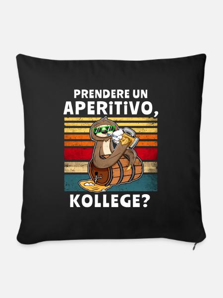 Bier Trinken Faultier Trinksprüche - Sofakissenbezug 45 x 45 cm - Schwarz