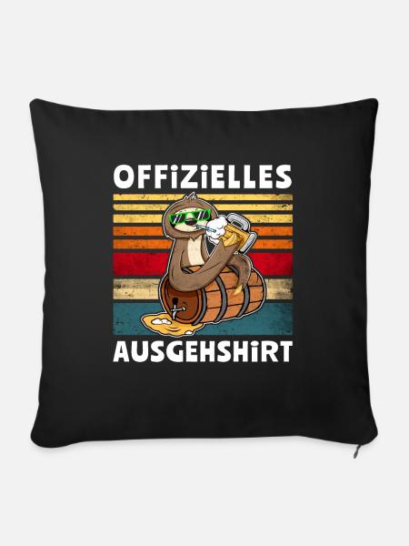 Bier Faultier Trinksprüche - Sofakissenbezug 45 x 45 cm - Schwarz