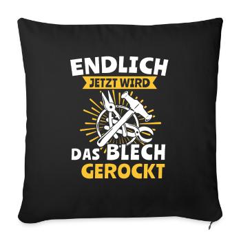 Spengler Spengeln Bauspengler - Sofakissenbezug 45 x 45 cm - Schwarz - Vorne