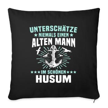 Husum Männer Husumer Mann - Sofakissenbezug 45 x 45 cm - Schwarz - Vorne