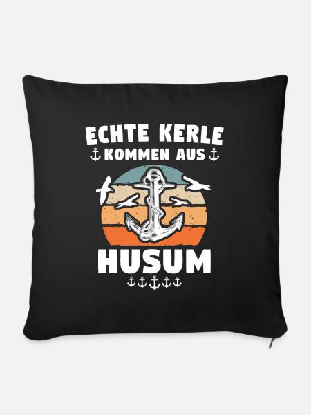 Husum Männer Husumer Mann - Sofakissenbezug 45 x 45 cm - Schwarz