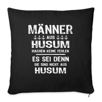 Husum Männer Husumer Mann - Sofakissenbezug 45 x 45 cm - Schwarz - Vorne