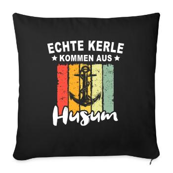 Husum Männer Husumer Mann - Sofakissenbezug 45 x 45 cm - Schwarz - Vorne