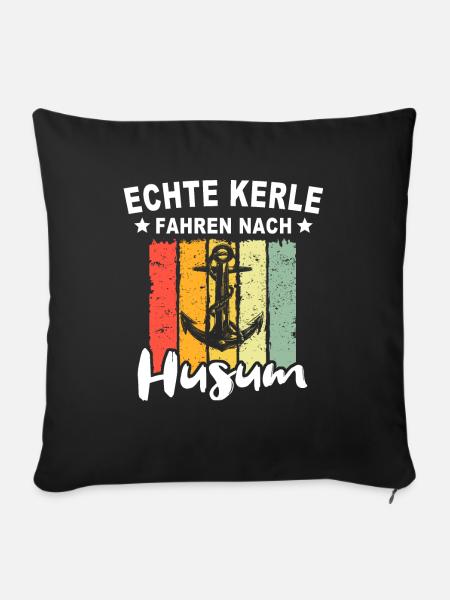 Husum Männer Husumer Mann - Sofakissenbezug 45 x 45 cm - Schwarz