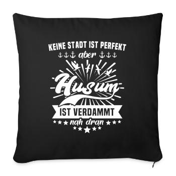 Husum - Sofakissenbezug 45 x 45 cm - Schwarz - Vorne
