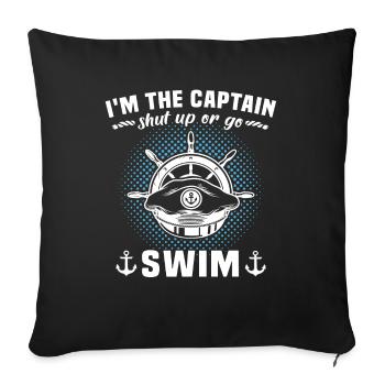 Captain Boat Owner Captain - Sofa pillowcase 17,3'' x 17,3'' (45 x 45 cm) - black - Front